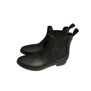 Catherine Malandrino Waterproof Chelsea Flat Ankle Rain Boot Black Size 9.5/40